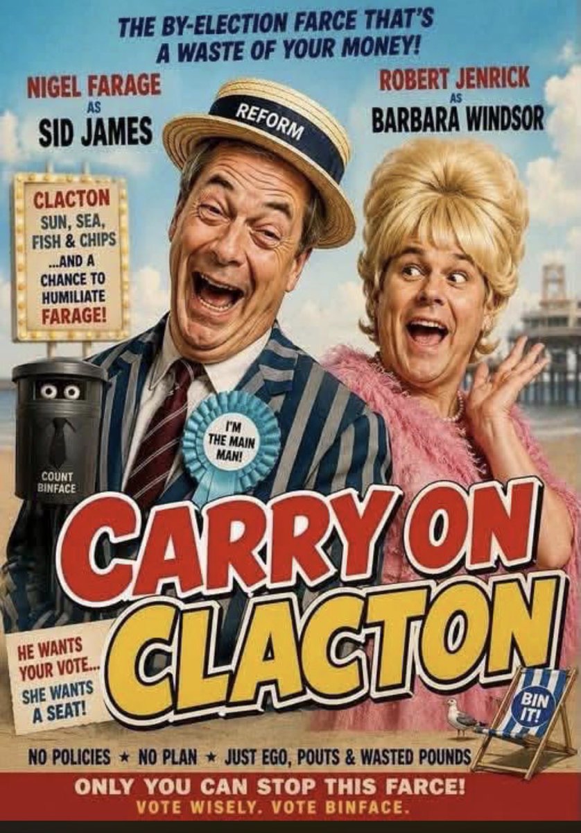 RabfaeKillie1's tweet photo. Count Binface is killing the social media and is out performing Farage and his Deform party.
This is Clacton’s chance to make a stance .
#reformout #countbinface #bin #clacton https://t.co/OtrnZ6EkZs