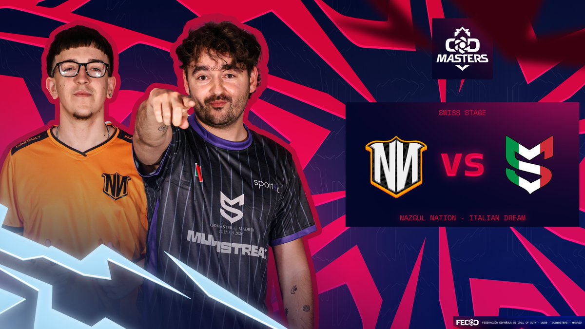 FECOD_es's tweet photo. La rivalidad entre España e Italia abrió la fase de grupos del #CODMasters.
Revive en nuestro canal de YouTube el partido inaugural del Grupo B entre @NazgulNation e #ItalianDream (@multistreak) ⬇️
#CircuitoFECOD2026