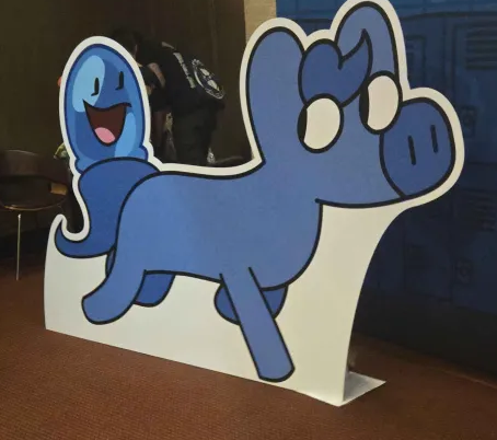 InanimateUpdate's tweet photo. Here's a look at some of the cutouts present at the Skirball for the BFDI x II 2026 Tour! #inanimateinsanity #bfdi https://t.co/c2GVq2HlId
