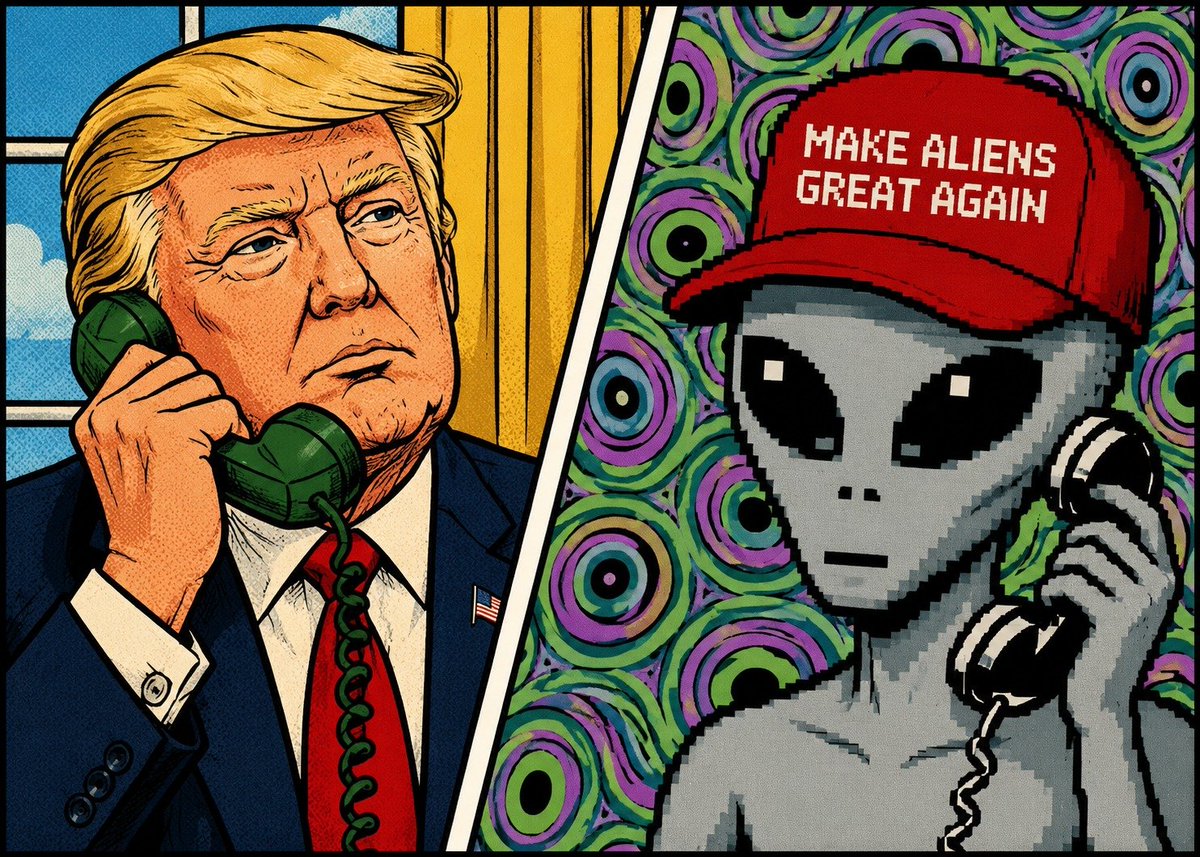 MAGA_Aliens's tweet photo. The call has been made. President Trump has made contact. Disclosure coming. https://t.co/tkgdSV9kjt