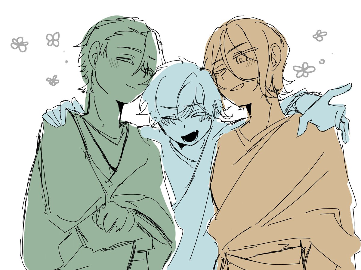Trigoatss's tweet photo. うちの三頭はこんな関係 https://t.co/toHzcrAIIv