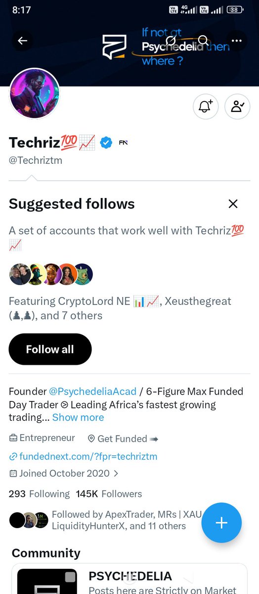DhamalTotal12's tweet photo. @Techriztm @PsychedeliaAcad @FundedNext @TraderHadesh All ID follow ✅ 

Retweet done ✅ 

Like ✅ 

@Techriztm 

Attached All proof here 😀 https://t.co/YZuR0zREza