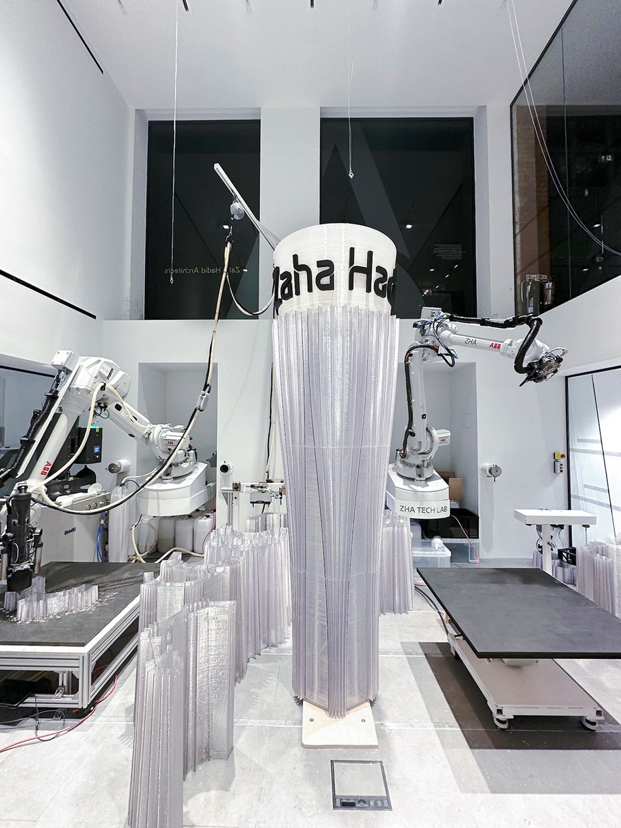 3dwasp's tweet photo. Inside of Zaha Hadid Architects’ Tech Lab!

The lab features a WASP HDP XL Extruder mounted on a ABB robotic arm, enabling multi-axes large-scale pellet 3D printing.

Discover more:
https://t.co/M9OQOXgHtF https://t.co/5WgG5pVNou