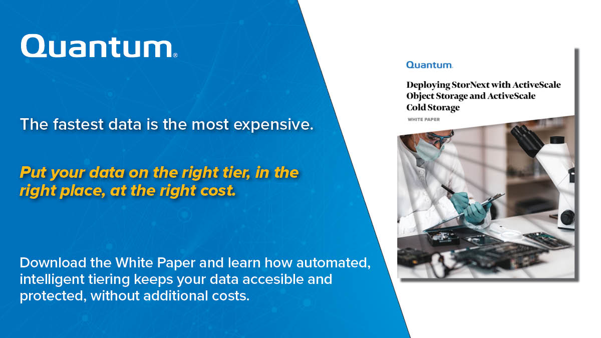 QuantumCorp's tweet photo. When you need to put your data to use, it's important to have your high performance tier available. But when the data is sitting? Put your data in the right place. Learn more.
https://t.co/3R773ZVZkm https://t.co/FgBY5Clwwq