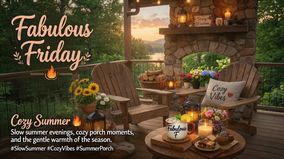 CeLestialcameo's tweet photo. Fabulous Friday
Slow summer evenings on the porch… gentle light, cozy moments, and that perfect golden-hour feeling.#SlowSummer #CozyVibes #GoldenHour #SummerPorch https://t.co/HLG4rEiv0d
