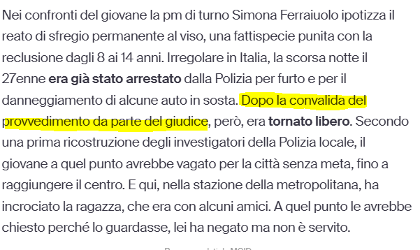 FedeV_'s tweet photo. @sarahross71 @Agenzia_Ansa Nel tuo mondo si va in carcere senza processo dopo una convalida per reati minori? Il Codice Penale dice altro, il giudice ne ha correttamente convalidato l'arresto non l'ha "liberato" https://t.co/Yy7c19nbyJ