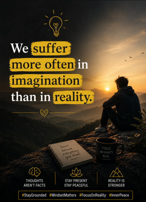 Bhattg18's tweet photo. Not every thought is true. Focus on reality, not fear, and you'll find more peace than worry. ๐ฟ
#Mindset #InnerPeace #PositiveThinking #SelfGrowth #Motivation #LifeLessons #MentalStrength #StayPresent #Inspiration #QuoteOfTheDay #GrowthMindset #Wisdom https://t.co/oD0QMaq5DS