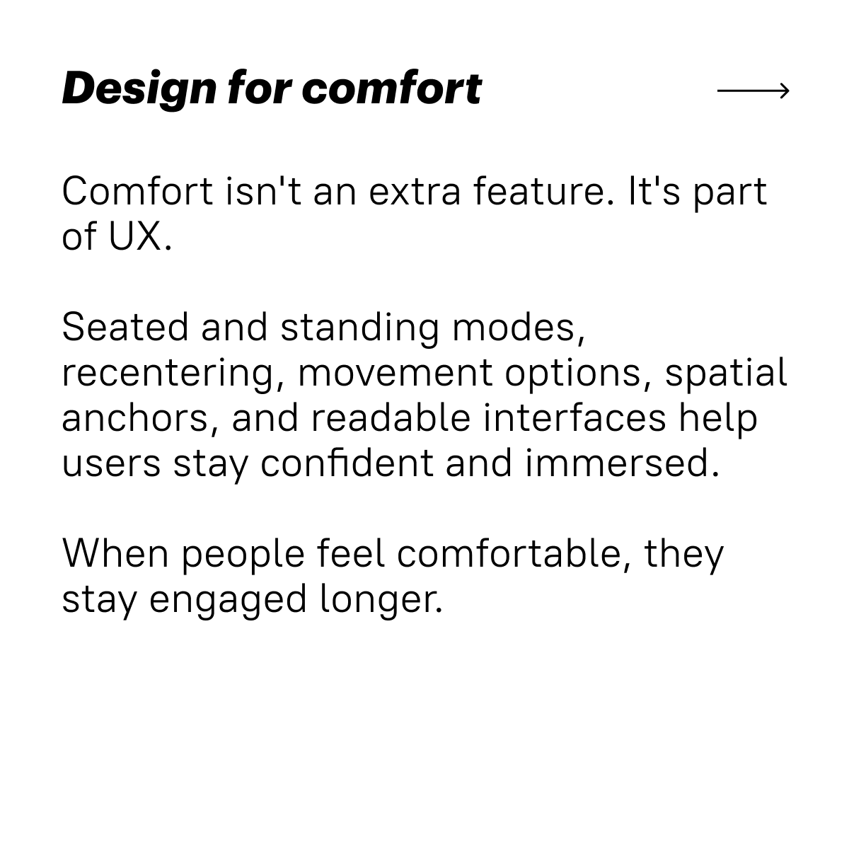 JetStyle3's tweet photo. Together with Amaia Etxabe Antia from the Design Innovation Center, Mondragon University, we explored what actually makes VR accessible for first-time users.

Here are 5 practical design decisions we use when creating XR experiences that are easy to enter, understand, and enjoy: https://t.co/zhrLqsedal