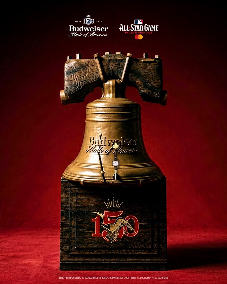 JeffKerrPHL's tweet photo. Budweiser is selling a Liberty Bell filled with beer at the All-Star Game. 

#Phillies https://t.co/CQsxWZfVLD