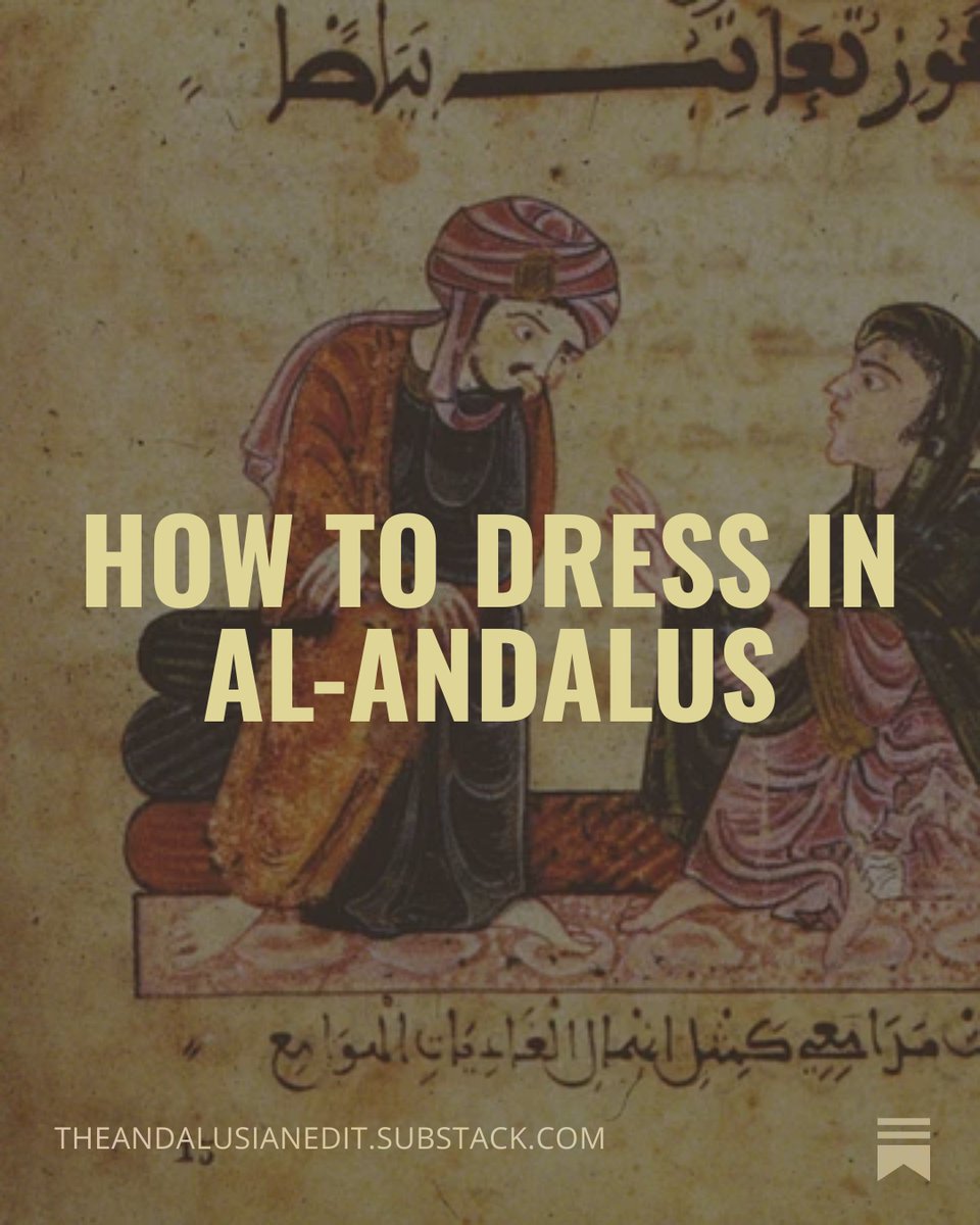 andalusianedit's tweet photo. In 822 a musician arrived in Córdoba from Baghdad and made a huge impact on the way the city dressed. Ziryab, born Abu al-Hasan Ali ibn Nafi, arrived at the court of Abd al-Rahman II with a monthly salary of 200 gold dinars and within years had transformed how the Cordoban elite understood clothing, grooming, and the relationship between dress and time. 

Before him, according to Al-Maqqari, drawing on earlier Andalusi chronicles, men and women of the court wore their hair long, parted in the middle, hanging loose to the shoulders. Ziryab cut his short, with bangs across the forehead. The court followed. 

He introduced the idea that what you wore should change not just with temperature but with season, time of day, and occasion. Winter clothes were heavier and darker, furs for the wealthiest. Summer meant light linens and cottons in white and pale tones that deflected heat. Spring and autumn had their own intermediate registers, and morning dress was lighter and less formal than evening dress.

The seasonal wardrobe, something we now take for granted, was formalized in Córdoba first. The same networks that carried Andalusi silks, brocades, and textile terms as gifts, tribute, and trade into the Christian kingdoms of León and Castile carried these aesthetic conventions outward into the wider Latin-speaking world...

Read more in detail here: https://t.co/k4hI7WTUlI
