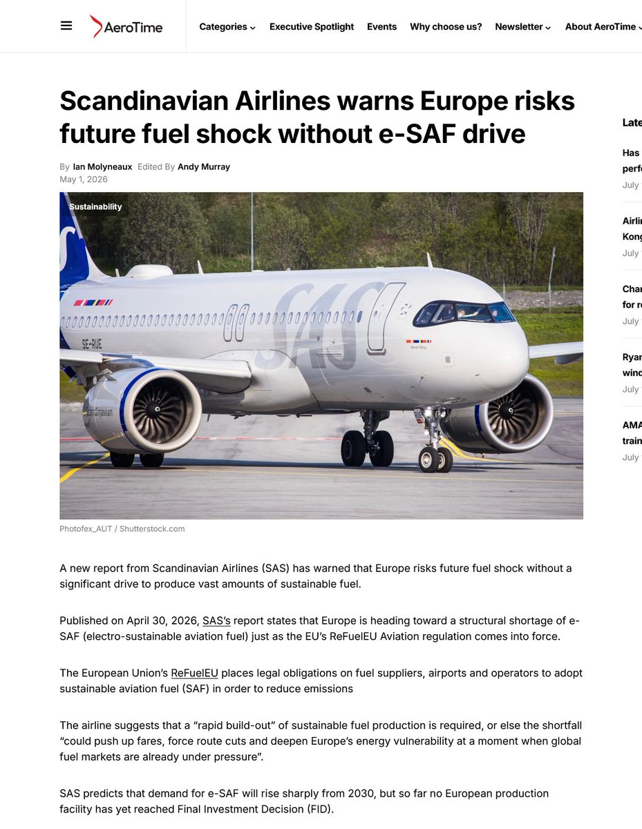 gmforbes35's tweet photo. Hat tip to @EvelynSmit95492.

The new head of Air Canada was in charge of airline SAS.

In May, SAS wrote a report imploring European airlines to switch to "green" aviation fuel.

Guess what company has major investments in "green" jet fuels?

Yep, Brookfield. https://t.co/CSvQ9s3Rhr