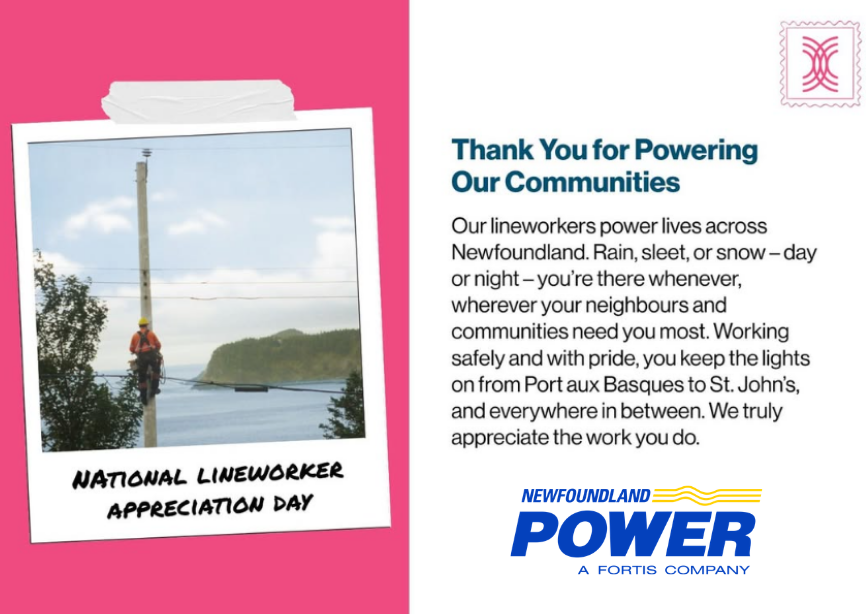 NFPower's tweet photo. To celebrate @Electricity_CA's #NationalLineworkerAppreciationDay, we send thanks to our crews for keeping the electricity grid safe, reliable, and strong 24 hours a day, 7 days a week.
Often faced with working in extreme conditions, lineworkers are trained to work efficiently, safely, and collaboratively to keep the lights on.
To our lineworkers across Newfoundland, on National Lineworker Appreciation Day and every day – thank you!