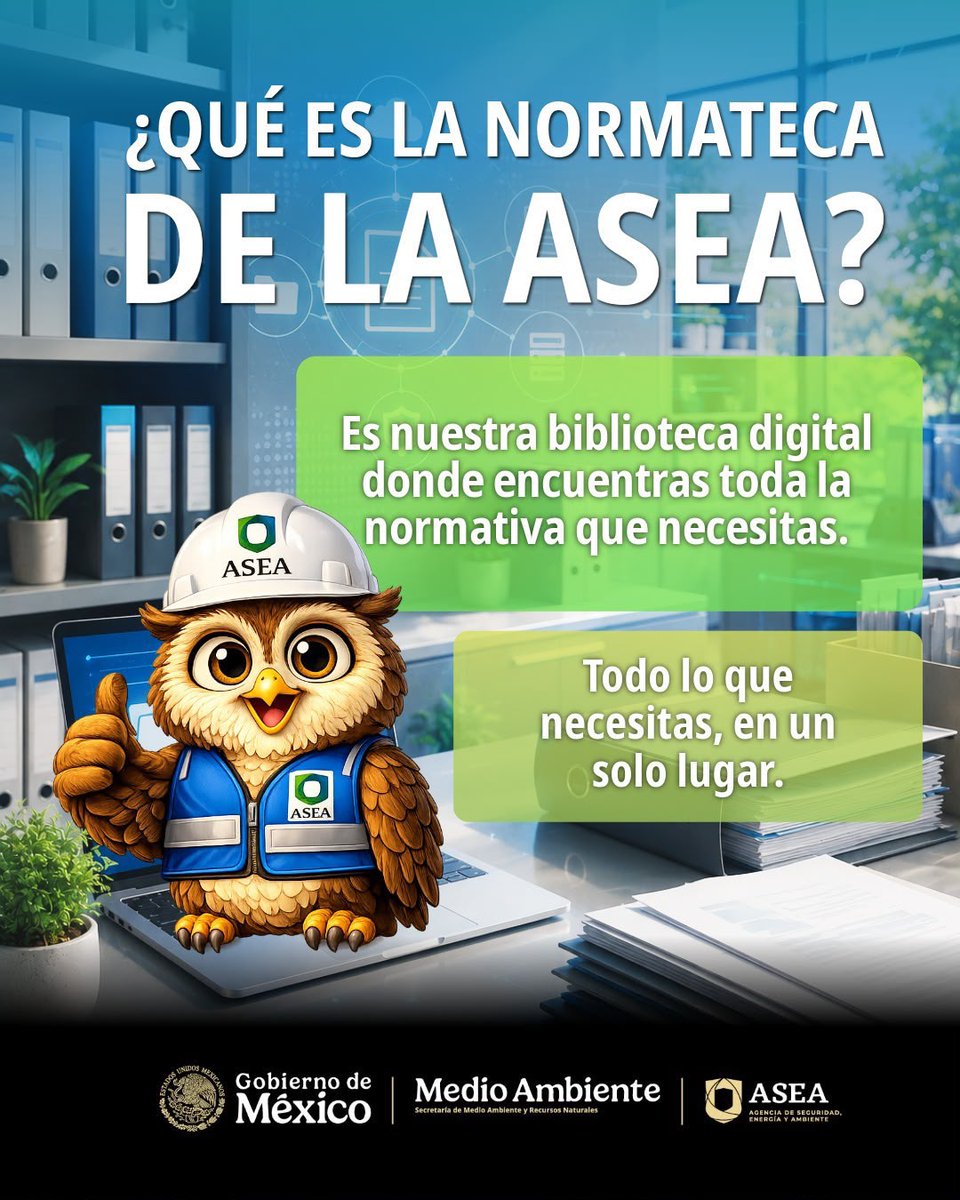 agencia_asea's tweet photo. ¿Conoces la Normateca ASEA? 💡

Es tu herramienta clave para operar con seguridad y legalidad en el Sector Hidrocarburos. En esta sección encontrarás:

✅Normas Oficiales Mexicanas (#NOMs) 
✅Leyes, reglamentos y decretos vigentes 
✅Disposiciones administrativas de carácter general

Da clic aquí 👉 https://t.co/yQ1y31oDqG

#SomosASEA 
#ASEAenAcción