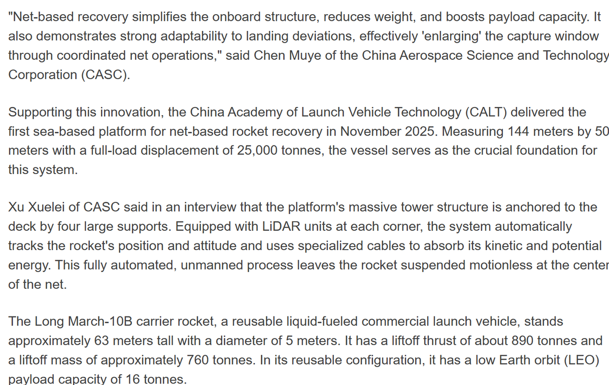TanYuanda's tweet photo. @OopsGuess Intelligence on platform (not on-board) + no need for "legs" on boaster --> reduced weight, more room for payload. Adjustable net  allows for landing deviations. 

Probably cheaper solution, overall. https://t.co/oI7VmXG7gH