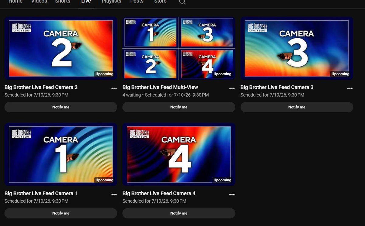 thisisjackies's tweet photo. This is genuinely so freaking cool of BB that live feeds are going to be free on YouTube (for a couple hours). This is going to turn so many viewers into live feeders! Or at the very least, make them see how much better the game is than the show https://t.co/34IDw4CFyk