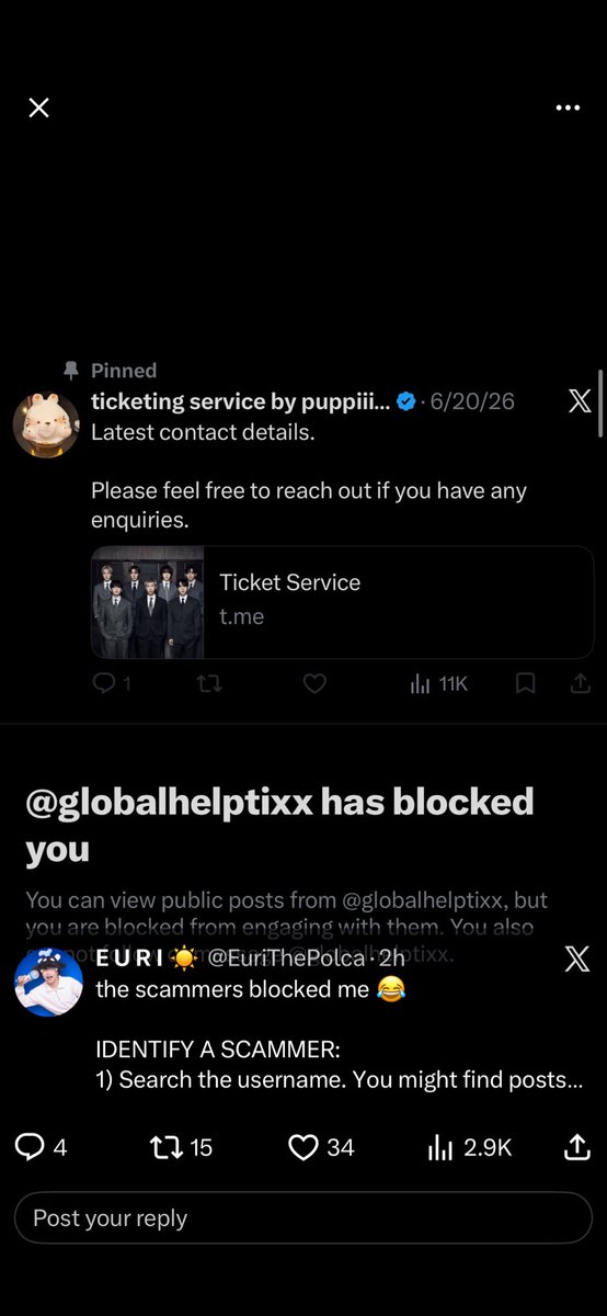 JTMSFEED's tweet photo. @globalhelptixx Scammer https://t.co/wz166NWdMR
