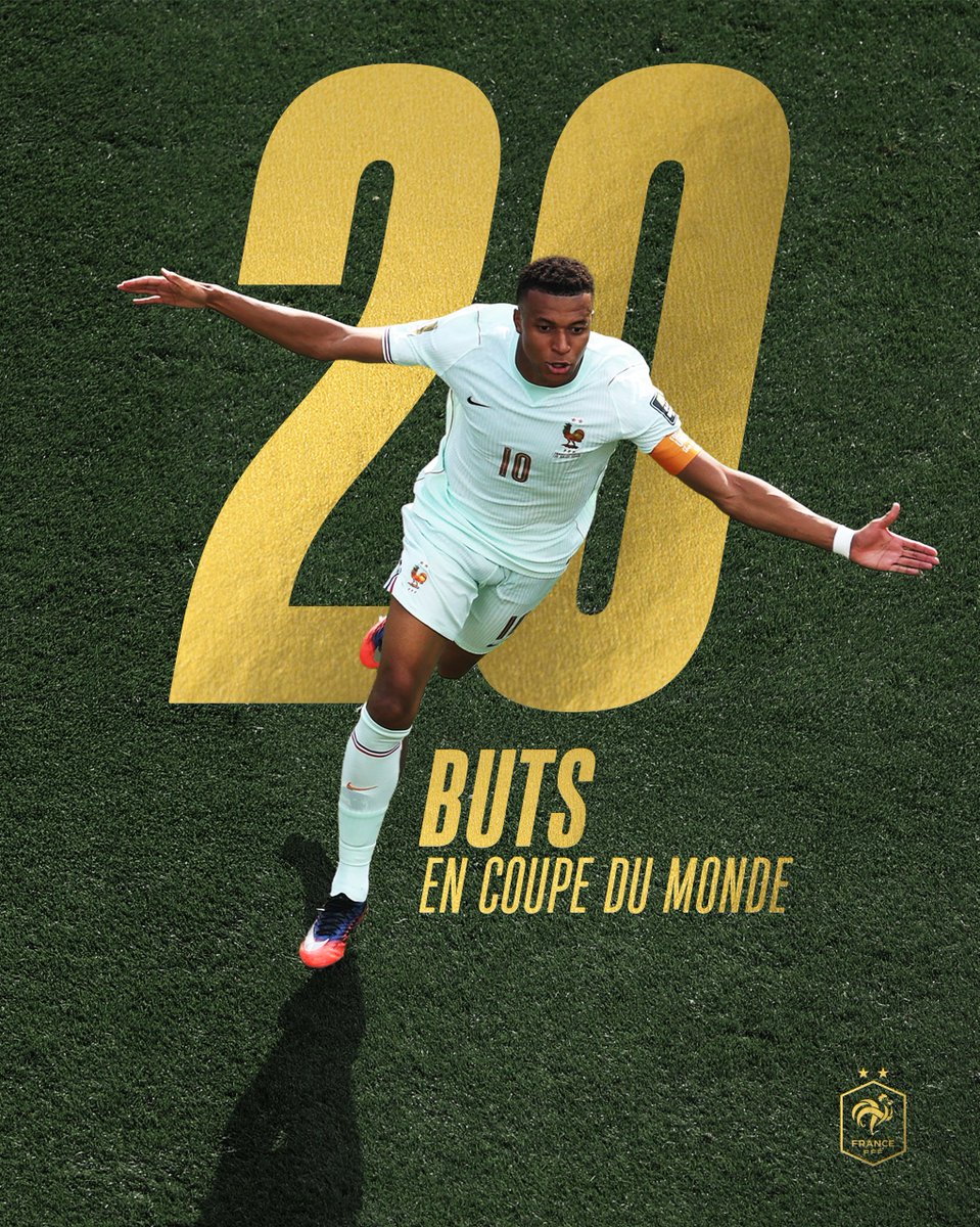 equipedefrance's tweet photo. 𝑲𝒚𝒍𝒊𝒂𝒏 𝑴𝒃𝒂𝒑𝒑𝒆́ 😮‍💨
20 matchs de Coupe de Monde ➡️ 20 buts 🤯 https://t.co/mjrSXulE0x