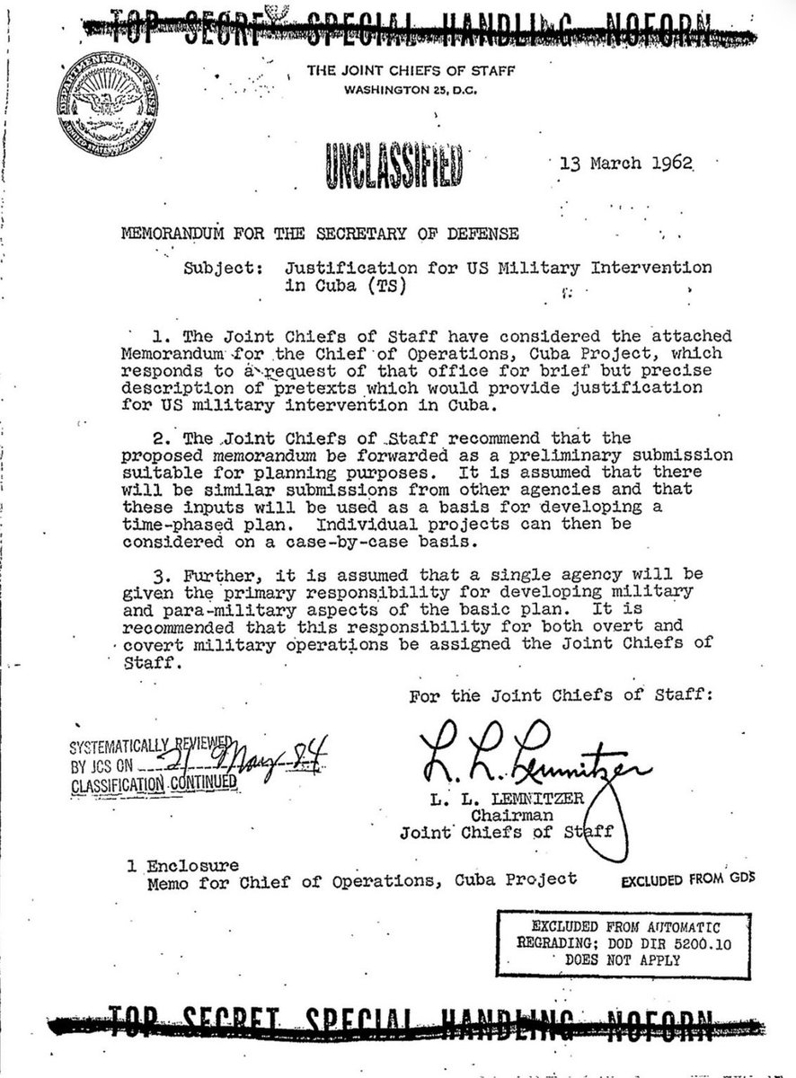 DissidentMedia's tweet photo. There once was a time when the US government formed a plan to shoot down American planes inside American airspace as a way to generate public support for war. No one has any reason to believe any narrative from anyone in power anymore. https://t.co/qvZGsuqpRP