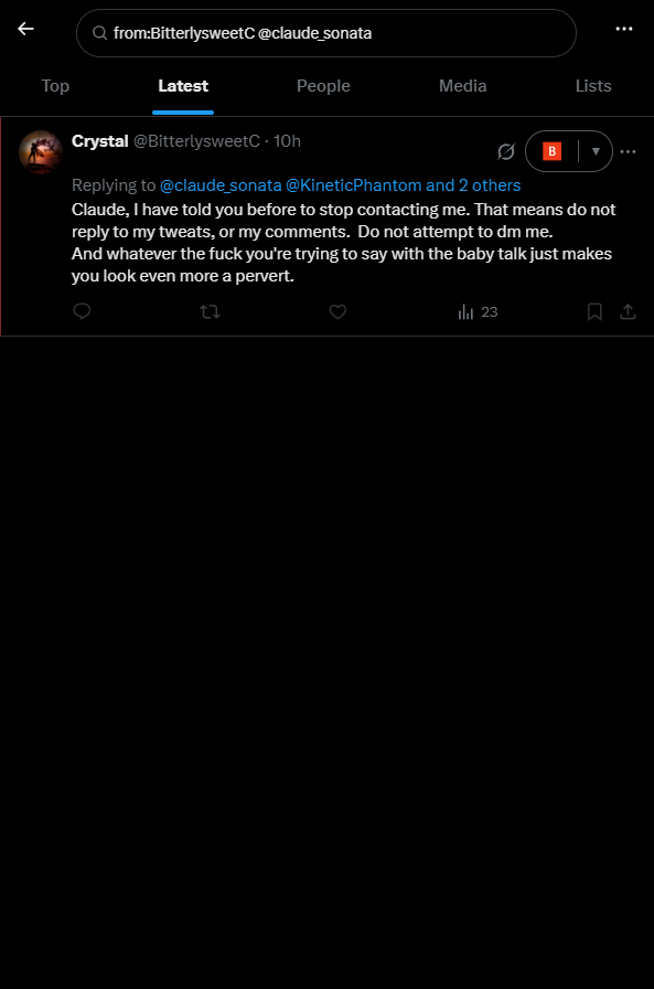 rosaREQVT's tweet photo. @claude_sonata @BitterlysweetC @KineticPhantom @discord_support @jpkent80 @BitterlysweetC are you retarded? you never even talked to him 
- https://t.co/6wUuNs3n33
- https://t.co/poCmcwEHbC
- https://t.co/OIbLaIqt2E

also, did you slipped up? you never even interacted with manager-sama before "Crystal" LMFAO HE ONLY INTERACTED WITH GREENIE https://t.co/gZmo2Yz8sB