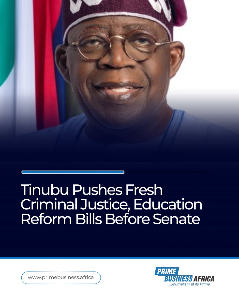 PB_Africa's tweet photo. Tinubu Pushes Fresh Criminal Justice &amp; Education Reform Bills Before Senate

President Tinubu has forwarded new bills on criminal justice and education reforms to the Senate for consideration.

https://t.co/5qR1fjbhgI

#Tinubu #NationalAssembly #PBA https://t.co/RpwR0w2dXs