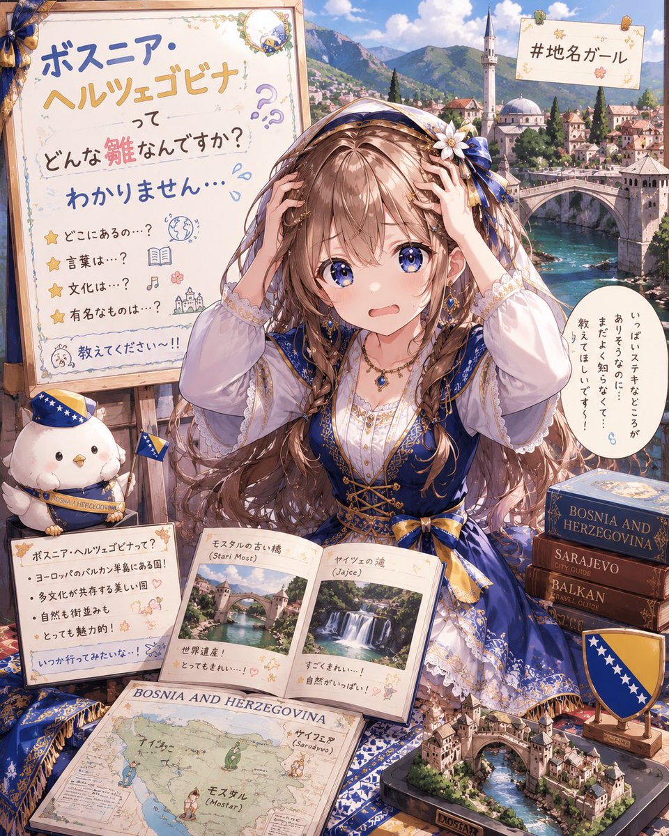 10-11 ボスニア・ヘルツェゴビナ　オフィシャルウィンドブレーカー 地名ガール 『ボスニア・ヘルツェゴビナ』ってどんな雛なんですか