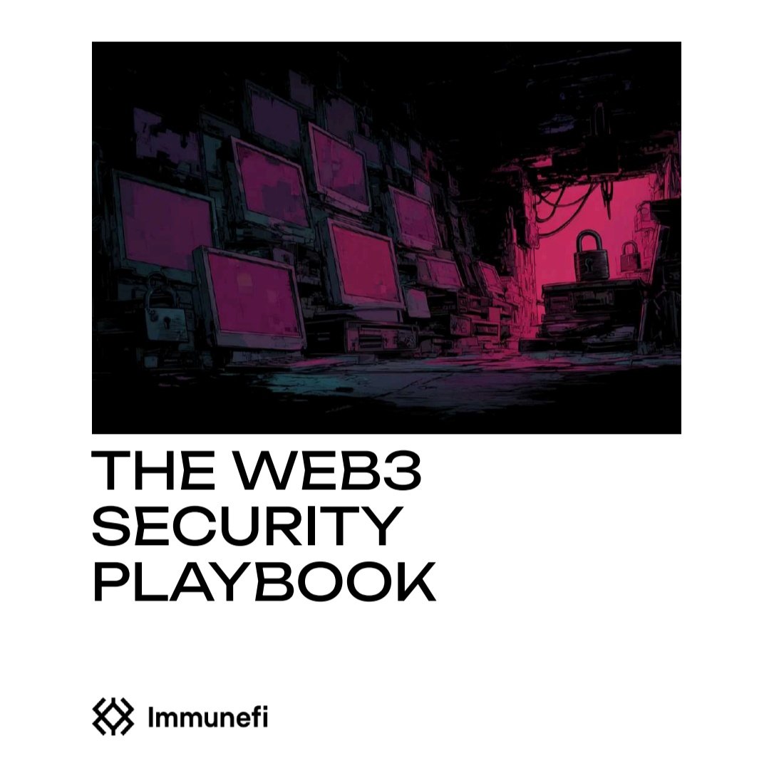 gracein2k's tweet photo. Reading The @immunefi Web3 Security Playbook

You have to learn from one of the industry giants 🫡 https://t.co/PoBxX1QQ6q