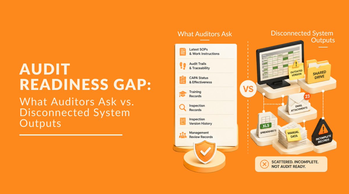 pyraman_qms's tweet photo. Auditors expect traceability not scattered files.
Discover how an eQMS helps close audit readiness gaps and keeps your organization compliant.
Read the blog : https://t.co/pvXevrQEM5
#Pyraman #AuditReadiness #eQMS #QualityManagement https://t.co/61AbEibwUf