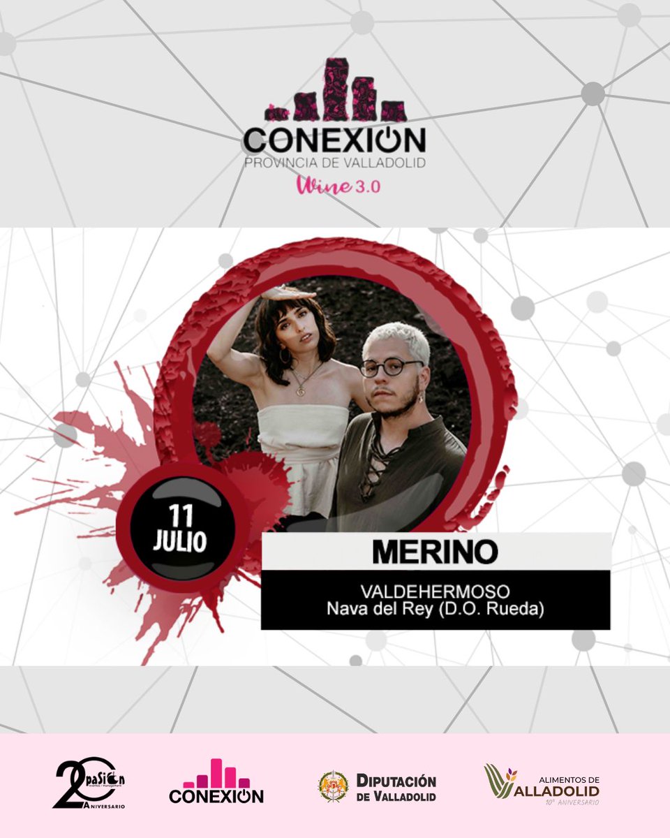 alimentosVALL's tweet photo. ✨🍷 ¡Mañana nos vemos en Conexión Wine 3.0! 🍷✨

Merino @merinomusica_  llega a Valdehermoso (Nava del Rey, D.O. Rueda) para protagonizar una tarde única en la que el vino, la gastronomía, la música en directo y el enoturismo volverán a darse la mano.

📅 11 de julio
📍 Valdehermoso @BodValdehermoso  (Nava del Rey, D.O. Rueda)
🎤 Merino

🎟️ Entradas agotadas.

Ya está todo preparado para disfrutar de una nueva cita de Conexión Wine 3.0 en un entorno incomparable. 🍷✨

@dipvalladolid  @Conexion_Spain  @pasioneventos  @turvalladolid