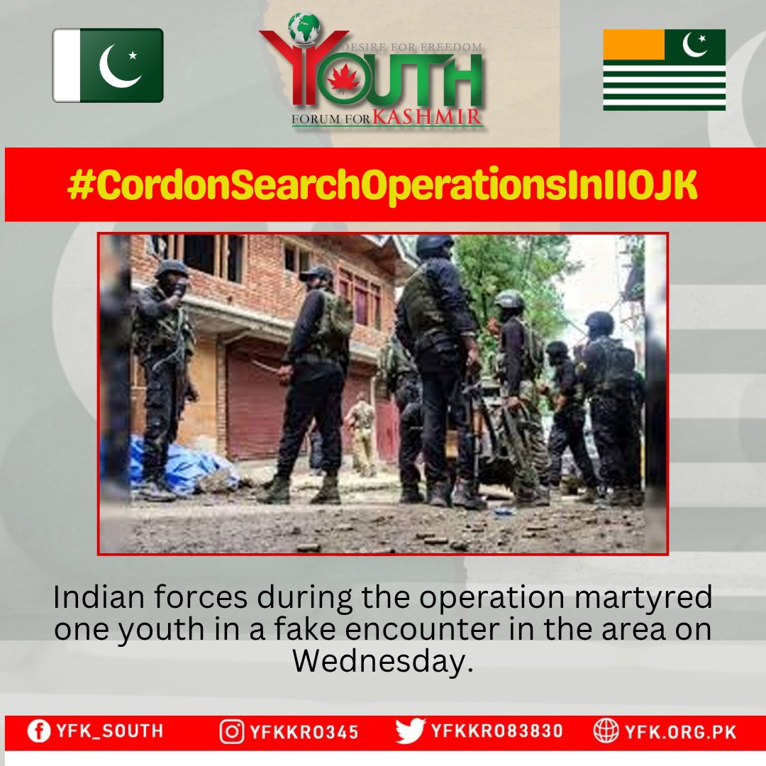YFK_Karachi's tweet photo. Cordon, search operations continue in Shopian, Rajouri districts.
#CordonSearchOperationsInIIOJK https://t.co/gfs3zcwO9t