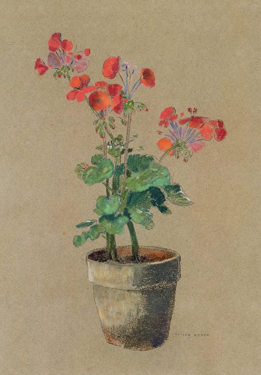AlBlaineau's tweet photo. Les géraniums pleins de poésie d’Odilon Redon https://t.co/sRrUptz8Q5