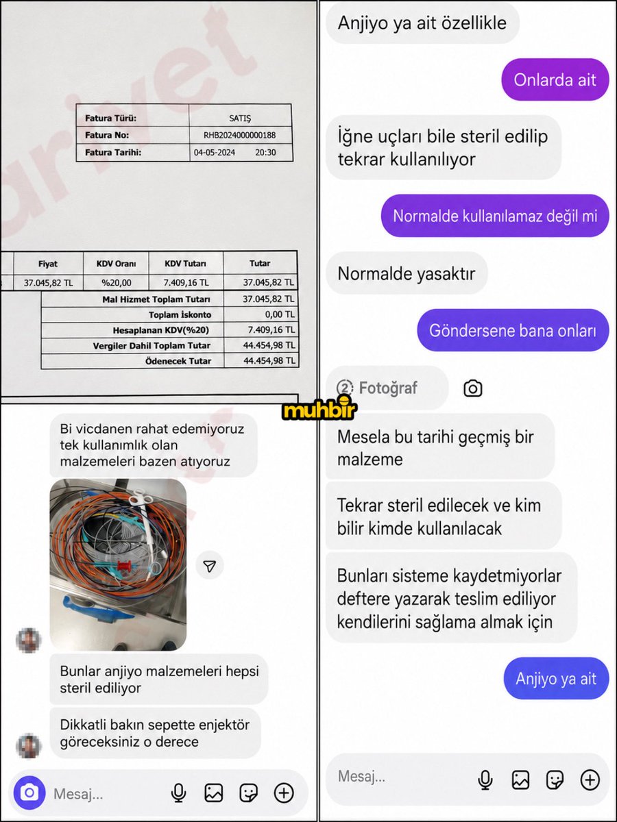 ajansmuhbir1923's tweet photo. ⚠️ Tek kullanımlık malzemeleri 6 yıl boyunca hastalar üzerinde defalarca kullanmışlar!

👉🏻 Kahramanmaraş Sütçü İmam Üniversitesi Tıp Fakültesi Hastanesi’nde, tek kullanımlık hayati tıbbi malzemelerin 6 yıl boyunca farklı hastalarda yeniden kullanıldığı ortaya çıktı.

Söz konusu malzemeler yeniden kullanılırken hastalardan ise yeni ürün bedeli üzerinden ücret tahsil edildiği iddia edildi.

Olayla ilgili mağdurlar savcılığa suç duyurusunda bulundu, hastane yönetimi içerde inceleme başlattı:

• İddialara göre skandal, kalp damar cerrahisinde gerçekleştirilen koroner bypass ameliyatlarıyla ilgili kullanılan malzemelerde yaşandı.

• Üretici talimatlarına göre işlem sonrasında tıbbi atık olarak imha edilmesi gereken tek kullanımlık parçaların, sterilizasyon ünitesinde yeniden işlenerek farklı hastalarda tekrar kullanıldığı ileri sürüldü.

• Bazı belgelere göre piyasa değeri yaklaşık 650 avro olan işlem için hastalardan yaklaşık 1.250 avro tahsil edildi.

• Ödemelerin ilgili firmaya yapıldığı, bazı sağlık çalışanları ile firma yetkililerinin de süreçte yer aldığı iddia edildi.
 
• Olayın en dikkat çeken yönlerinden biri ise hastaların, kendilerine kullanılan malzemelerin daha önce başka ameliyatlarda kullanılmış olabileceğine ilişkin herhangi bir bilgilendirme yapılmadığı yönünde oldu.

• Hastane personeli ile yapılan adli soruşturmada personellerin Whatsapp konuşmaları da dosyaya girdi:

“Yönetici ve hekimler bize ne dedilerse onu yaptık, hatta hiçbirimiz vicdanen rahat etmedik, bazı arkadaşlar hastalara bunların yapılmasını kaldıramadığı için birim değişikliği istedi.

Bunlar tek kullanımlık malzeme ama çöpe attırmıyorlar, ısrarla başka hastada kullanılmasını istiyorlar.

Tarihi geçmiş malzemeler sisteme kayıt edilmiyor. Bu malzemenin tarihi geçmiş ama yeniden streril isteniyor.” (Cumhuriyet - Gülnur Saydam)