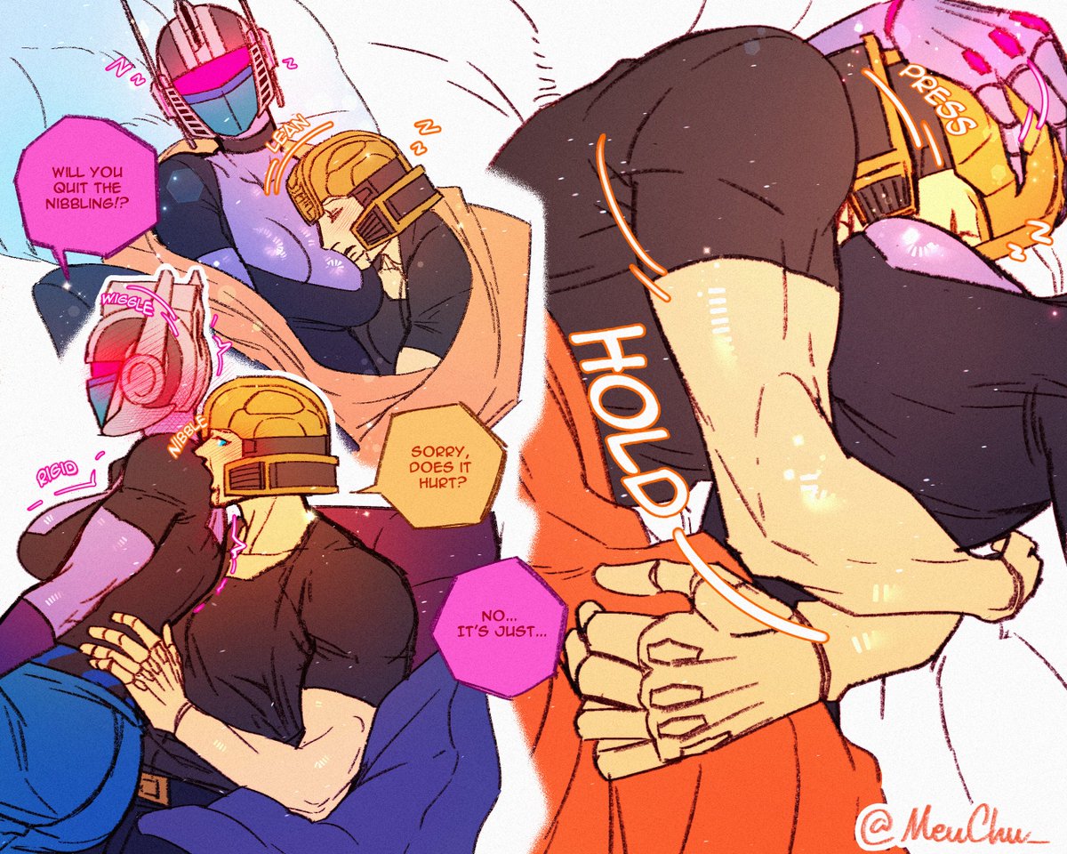 MeuChu_'s tweet photo. Warm🆙 of today. Took me a bit to start drawing 'cause the brain fog was so bad that I didn't know what I was doing 💀

Ngl, my guilty headcanon is that Bee bites every now and then HAHAHAHAHAHA 🤭

#BeeWing #Bumbleblee #Darkwing #Transformers https://t.co/NKVmfgiMIb