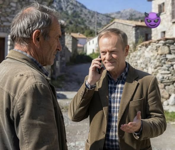 Darekbrzoza's tweet photo. "Donald Tusk odwiedził biedną miejscowość na Podkarpaciu. Spotyka się z wójtem i pyta, jakie są trzy największe problemy regionu.
– Pierwsza sprawa to szpital – mówi wójt. – Budynek jest, ale brakuje lekarzy.
Tusk wyciąga telefon, rozmawia chwilę i oznajmia:
– Załatwione. Za tydzień będą lekarze.
– Druga sprawa to woda – ciągnie wójt. – Woda jest, ale tartak powyżej miasteczka zanieczyścił potoki i ujęcia.
Tusk znowu sięga po telefon i po kilku krótkich zdaniach wypowiedzianych do telefonu oświadcza:
– Załatwione. W ciągu miesiąca zrobią tu pełną rekultywację, a tartak zapłaci odszkodowania mieszkańcom.
– A trzecia sprawa? – pyta Tusk.
Wójt wzdycha:
– Trzecia to telefony komórkowe. Tu nie ma zupełnie zasięgu."
za Satyra Polityczna