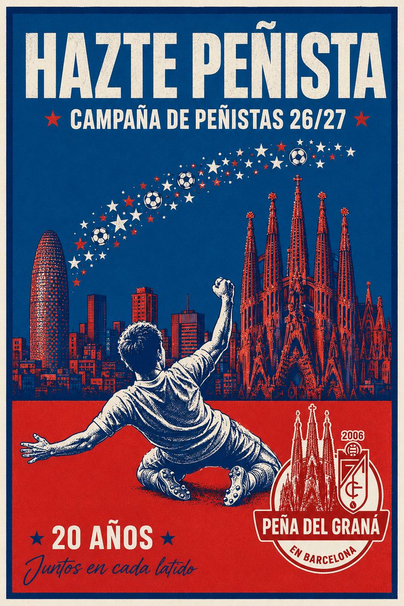 GranadaCFBCN's tweet photo. ¿Vives en Cataluña, Barcelona o alrededores? ¿Eres GRANADINISTA? 🔴⚪

Pues amigx… ¡HAZTE PEÑISTA! Celebra con nosotros nuestro 20º aniversario, vive los partidos en compañía y desplázate con la Peña.

¿Cansado de vivir el Graná desde el sofá? ¡ÚNETE! ❤️ https://t.co/zx8kmMyOFf