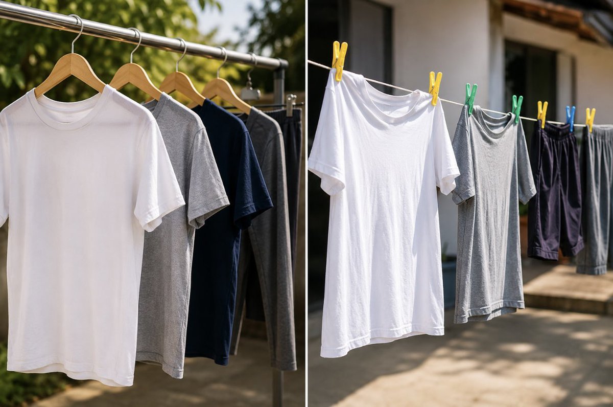 Drtcnwakile's tweet photo. Do clothes dry faster when you use hanger to spread them or when you use pegs? https://t.co/TFFz3tSYlR