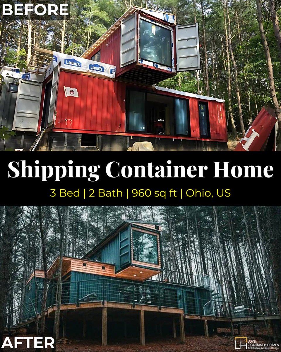 LCH_studios's tweet photo. Would you live in a house built out of shipping containers? Rate this one on a scale of 0-10.  Visit us at https://t.co/SobH6Kj5W5 for container house plans and designs.
#architecture #shippingcontainer #containerhome #containerhouse #house #prefab https://t.co/u6GSWBz9HV