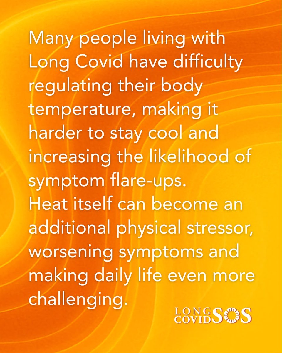 LongCovidSOS's tweet photo. #Heatwave and #LongCovid 🌞
For many people with Long Covid, a heatwave is much more than an inconvenience. High temperatures can place extra strain on a body that is already working as hard as it can. 
⬇️ https://t.co/LgBol98HyJ