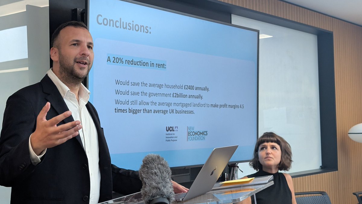 dhnnjyn's tweet photo. "Rent controls, an idea whose time has come" @ZackPolanski at launch of joint @NEF/ @IIPP_UCL  report by @beth_stratford

Huge benefits for renters &amp; government; negative impacts on landlords are marginal. Other countries have them, UK has had them before, so why not again? https://t.co/vlJI9bLWoT