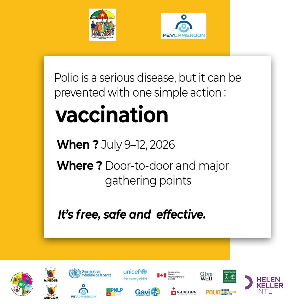 Asitchoma's tweet photo. La #SASNIM2026 ne se limite pas seulement à la supplémentation en Vitamine A
En plus de celle-ci la vaccination contre la poliomyélite est également offerte aux enfants de 0 à 59 mois dans ces régions: Adamaoua, Centre, Est, Extrême-Nord, Littoral, Nord
#SantépourTous #StopPolio https://t.co/Ke4L9le0m3