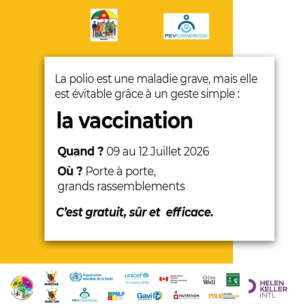 Asitchoma's tweet photo. La #SASNIM2026 ne se limite pas seulement à la supplémentation en Vitamine A
En plus de celle-ci la vaccination contre la poliomyélite est également offerte aux enfants de 0 à 59 mois dans ces régions: Adamaoua, Centre, Est, Extrême-Nord, Littoral, Nord
#SantépourTous #StopPolio https://t.co/Ke4L9le0m3