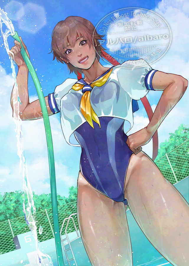 albaro0815's tweet photo. 暑すぎるので前に描いた日焼け水着さくら https://t.co/YZIoreZ6Pq