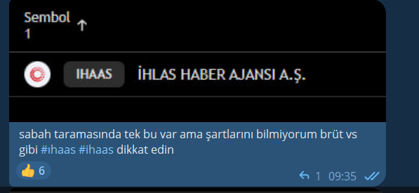 BistElitAnaliz's tweet photo. Saat 9:35 de piyasa kapalı iken yazmışız #ıhaas #ihaas tavan olmuş imkan verdiği kısmı trade de % 4 civarı kar bereket versin ytd. 
https://t.co/h9KUfnTCy5 devamı için buyrun https://t.co/dfDGOK36fE