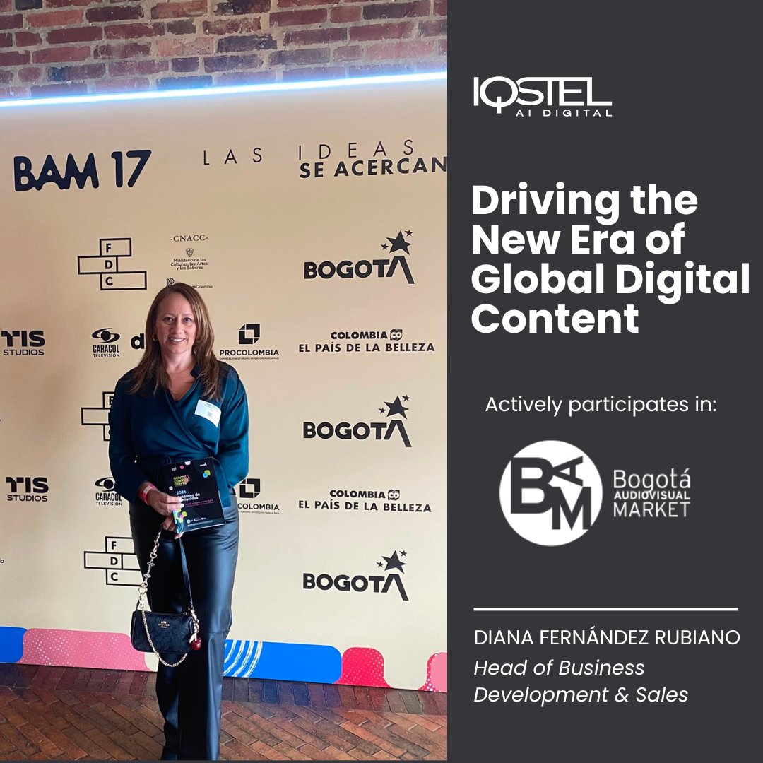 IQstel's tweet photo. $IQST - $IQSTEL 🌐IQSTEL AI Digital actively participates in @BAM_Bogota 2026
▶️Diana Fernández leads our presence to forge B2B partnerships with OTT platforms and the audiovisual industry, positioning the company as the premier ally for telcos seeking high-value digital content https://t.co/ZOxw1uenpJ