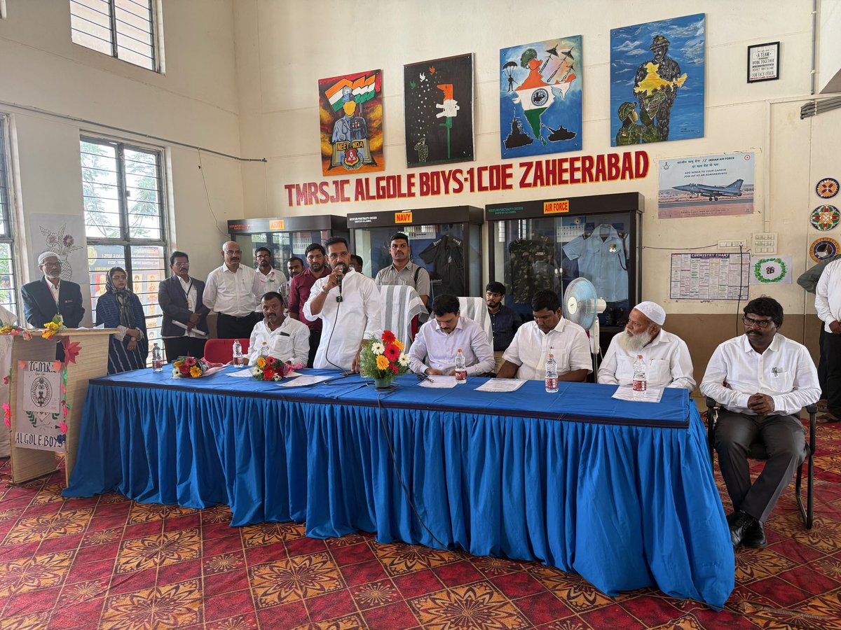 FaheemQureshinc's tweet photo. Visited TGMREIS Girls & Boys Residential Schools, Algole, Zaheerabad, along with Mr. B. Shafiullah, IFS, Secretary to Government, Minorities Welfare Department, to review academic standards, student welfare, and institutional infrastructure.
Interacted with students, teachers, and staff, and inspected classrooms, hostels, kitchens, dining halls, and other facilities. Emphasized quality education, discipline, hygiene, student safety, and holistic development.
Appreciate the dedication of the teaching and non-teaching staff. TGMREIS remains committed to providing quality residential education and creating opportunities that empower every student to achieve excellence.

Also attended the ATC foundation stone laying ceremony and also inspected the local Stadium at Zaheerabad along with the State Labour Minister and District In-charge Minister Gaddam Vivek Venkataswamy, MP Suresh Kumar Shetkar, DCC District President Nirmala Jaggareddy, Zaheerabad Party In-charge Chandrashekhar, SETWIN Chairman Giridhar Reddy, Municipal Chairman Mohammed Yunus, Congress leader Ujwal Reddy, and former Industrial Chairman Tanveer, among others.

#telangana #congress #tgmreis #zaheerabad