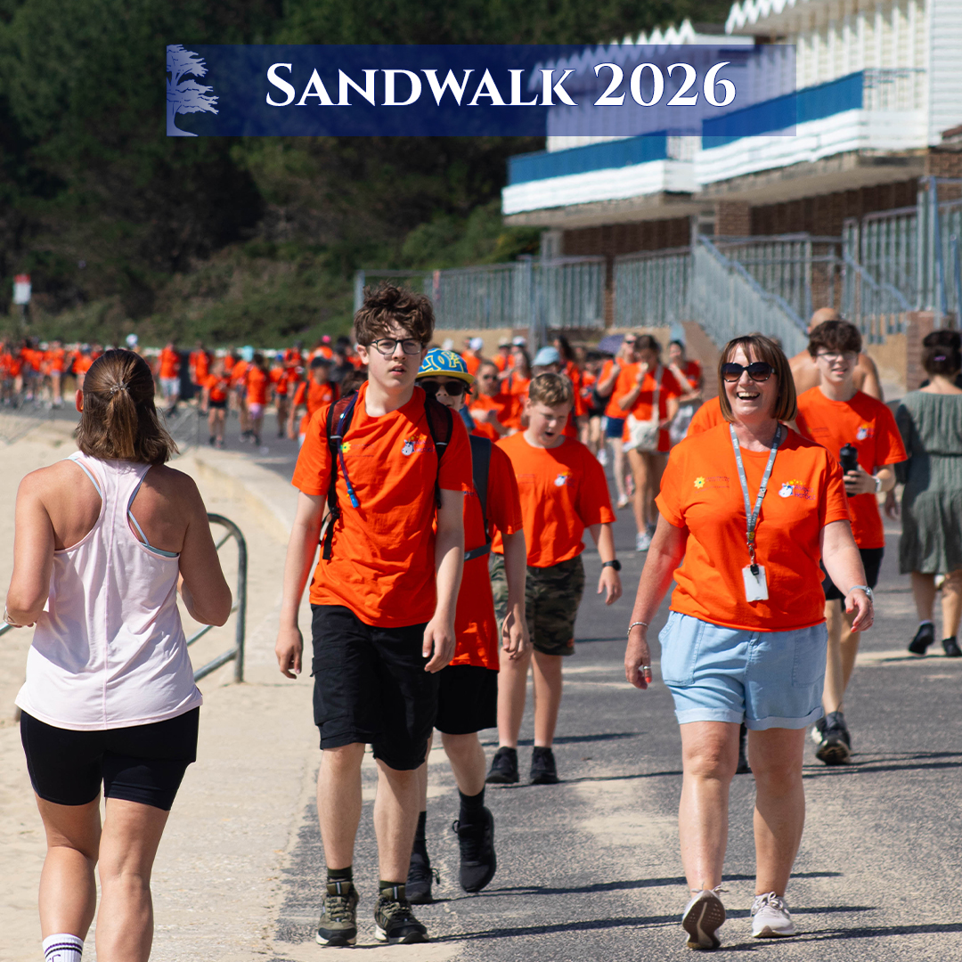 LytchettMinster's tweet photo. 👣 The sun shone brightly on Lytchett students as they completed the 9 kilometre Sandwalk—from Shore Road to Bournemouth Pier and back.  It was a very memorable day. It was lovely to see the students so happy as they walked along the prom in their bright orange Sandwalk t-shirts. https://t.co/84pVEZ95Mz
