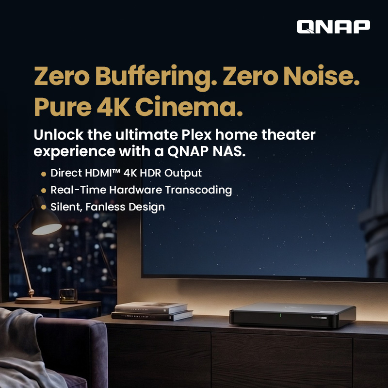 QNAPEspana's tweet photo. ¿Buscas el NAS ideal para Plex? 🎬 

Los NAS de QNAP ofrecen reproducción HDMI™ 4K HDR, transcodificación por hardware y modelos silenciosos para disfrutar de tu contenido sin interrupciones. 

https://t.co/CtNOg2WoRJ

#QNAP #PlexMediaServer #NAS #4K #HomeTheater https://t.co/TaxgiUSYpH