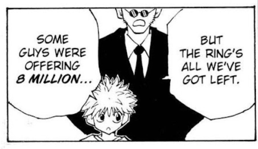 nekoleorio's tweet photo. hxh but leorio is framed out so we never see his face https://t.co/9puhJBzymD
