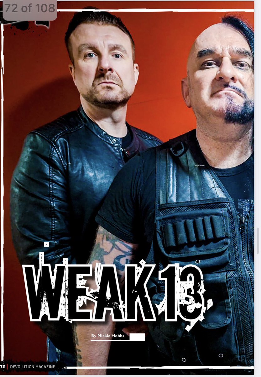 WEAK13's tweet photo. Order your copy of @DevolutionMag 
Featuring interview with @WEAK13 and many more top bands &amp; artists. 

Order here
https://t.co/xEPgcZ44Om

#magazines #interview #WEAK13 https://t.co/w1wq3jLMNj
