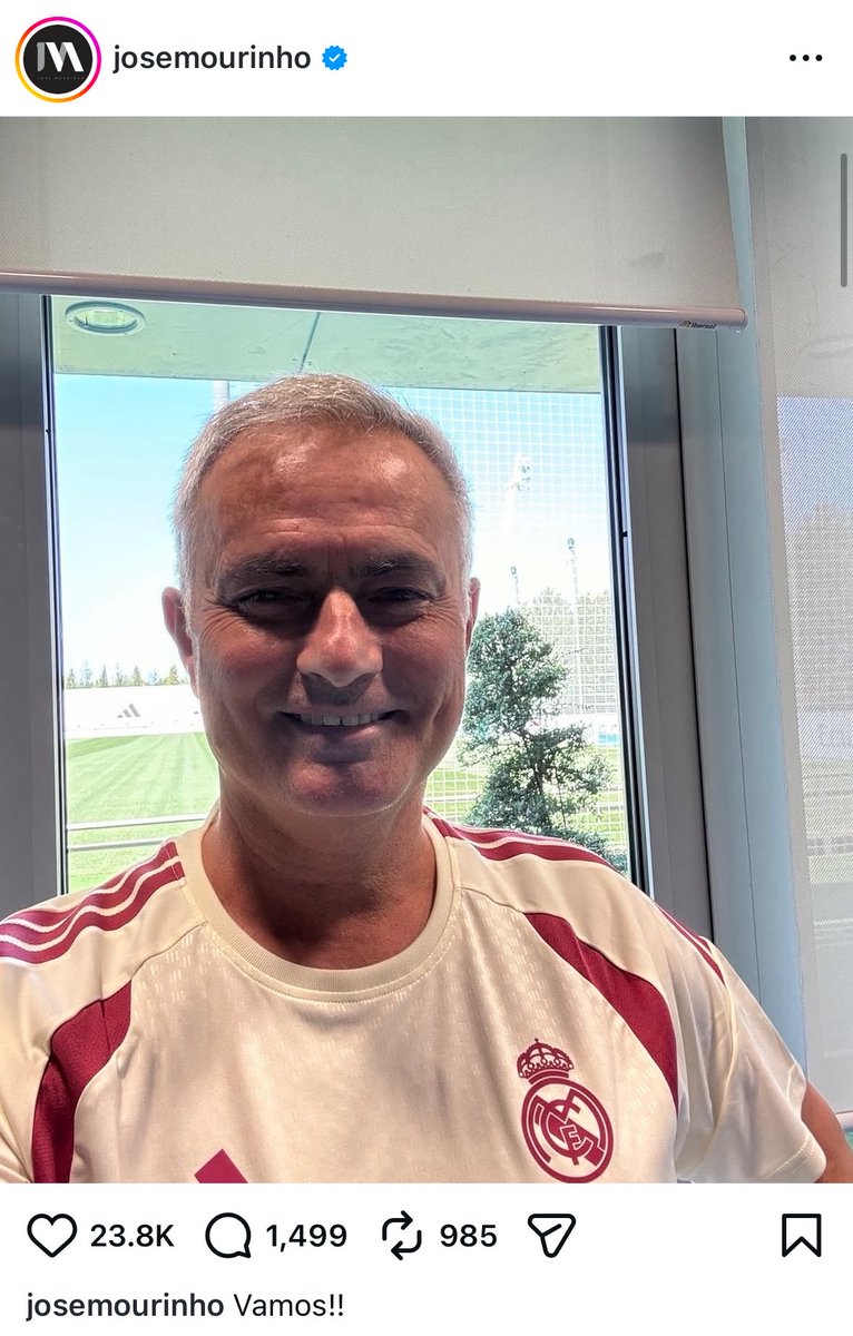 theMadridZone's tweet photo. 🚨 THE SPECIAL ONE IS HOME. 🚨

Jose Mourinho on IG: “VAMOS.” https://t.co/uEzUetmQi1