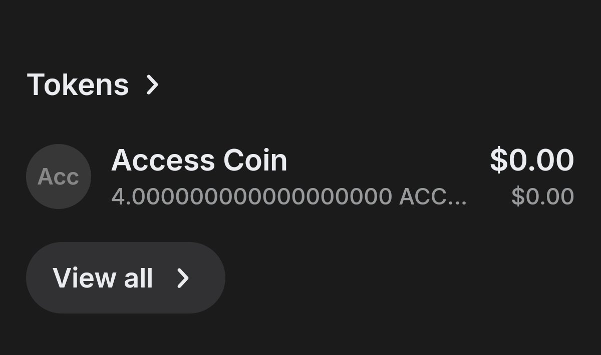 err0r421's tweet photo. I got my Access Coin back. It suddenly showed a zero balance earlier, but now it's back in my Trust Wallet.

@Access_Chain https://t.co/NN5zrwOFnx